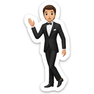 brunette groom standing on foot sticker