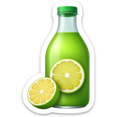 Bottled green lemon juice sticker