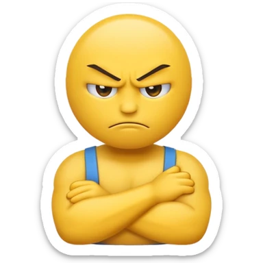 Angry emojis with arms crossing sticker