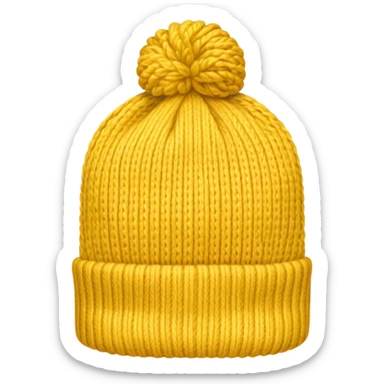 Winter Knit Hat yellow sticker