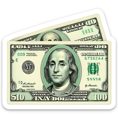 Google colors on a dollar bill sticker