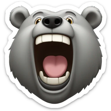 realistic-grey-bear-laughing sticker