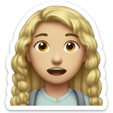 Girl crying Bcz of school pressure  sticker