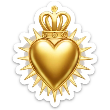 gold sacred heart with halo sticker
