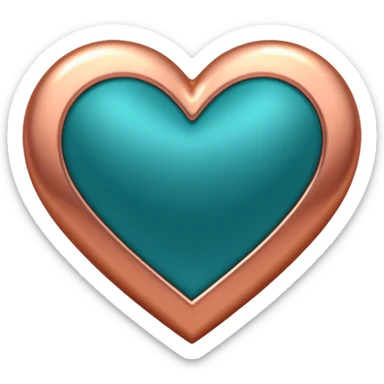 A teal, burnt orang, and rose gold heart, please.  sticker
