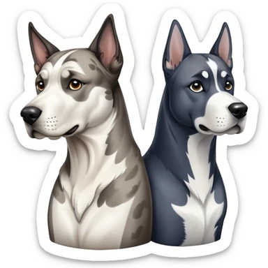 Great dane brindle and all white husky sticker