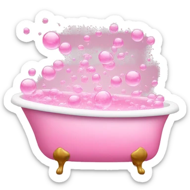 bathtub filled with pink bubbles sticker