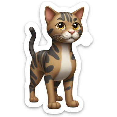 brindle cat man  sticker