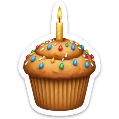 Muffin with birthday sticker