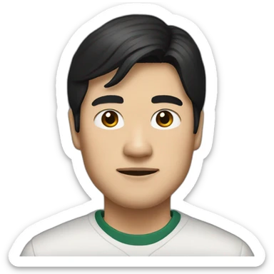 Clinton Lau, dark hair, chinese, man sticker