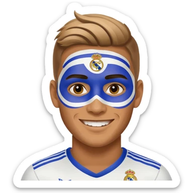 football supporter, paint logo real mdrid in face sticker