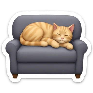 A British short hair cat sleeping on a couch  sticker