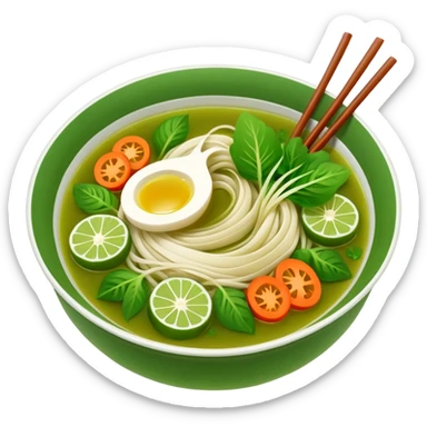 Khmer Noodle Num Banh Jok green broth with no meat or eggs sticker