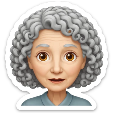 hazme una senora blanca rizada mona viejita sticker