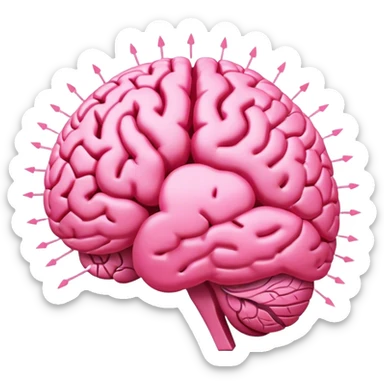 A ** pink human brain** with a protector energy of thoughts... radiating loving thoughts while it rewires itself hearts sticker