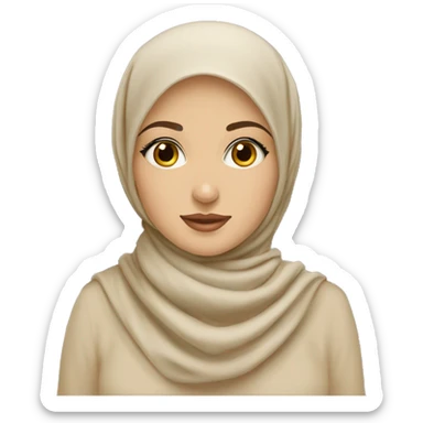 Hijabi with beige kopftuch and helle haut and pretty sticker