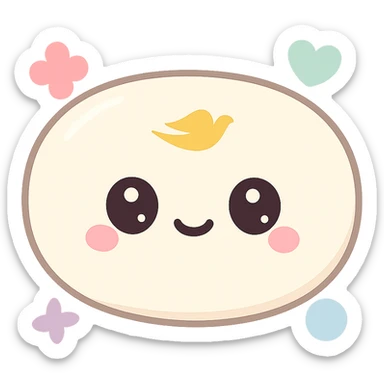 kawaii style oval Dove soap bar with golden dove logo, transparent background sticker