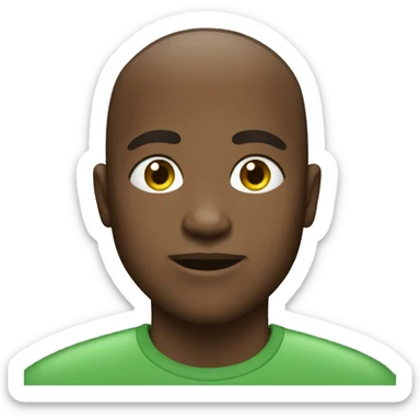 black guy with green buzz cut sticker
