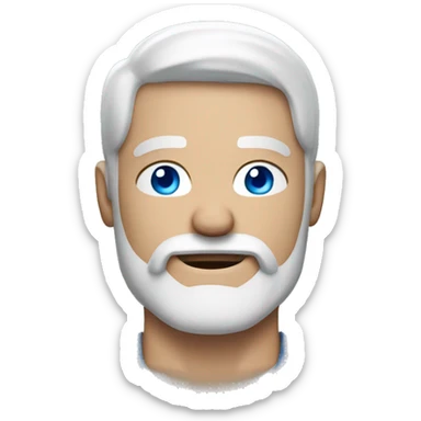 Man with white hair and beard and blue eyes and muscles flexing  sticker