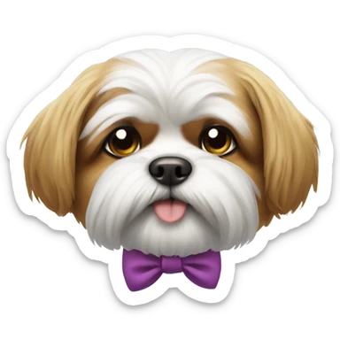 shitzu dog with mustache sticker