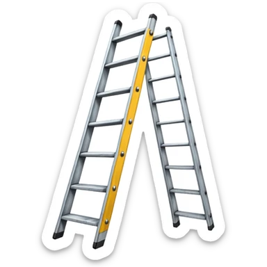 Broken ladder with tape fix sticker