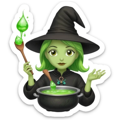 Soldado green witch cooking potion sticker