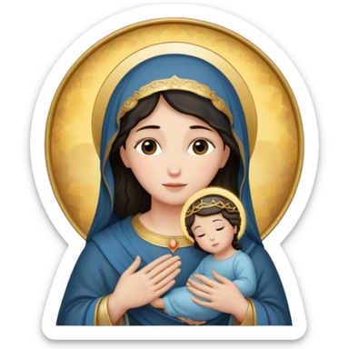 Image of the Mother of God in a frame sticker