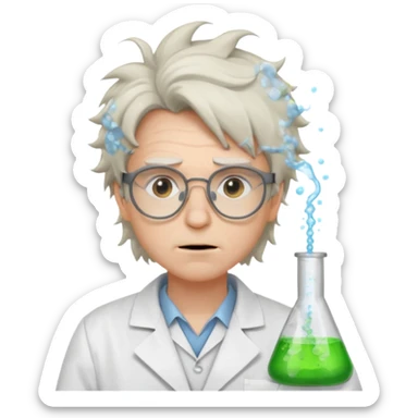 Un savant fou avec des lunettes sticker