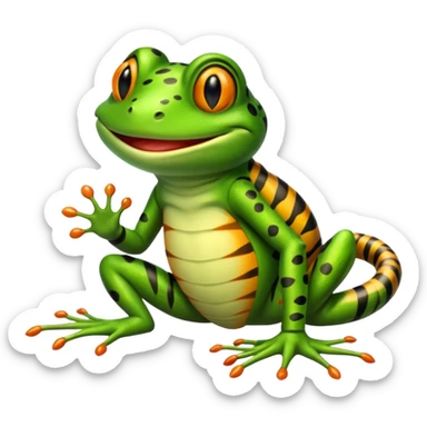 Frog with tiger body and scorpion tail sticker