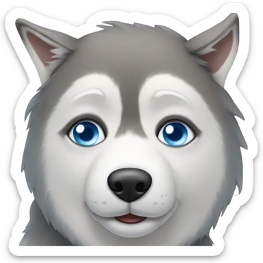Husky with one blue eye sticker