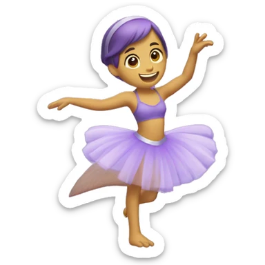 dinosaurio violeta tierno vistiendo un tutu de bailarina y alas de hada sticker