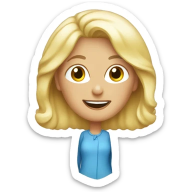 Blonde woman 50 years old celebrating  sticker