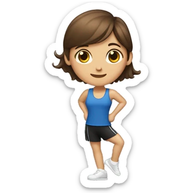 physical education dancing teacher with brown hair sticker