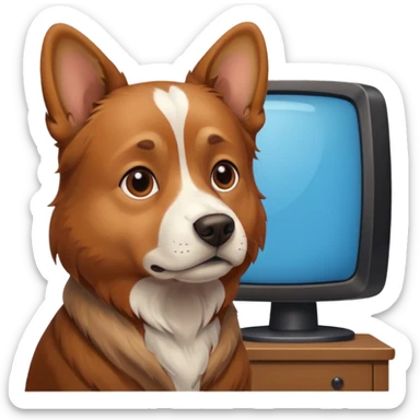 CACHORRA ASSISTINDO TV sticker