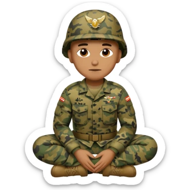 US marine soldier on his knees sticker