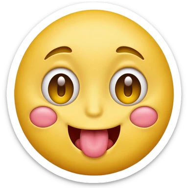 Emoji of a yellow face with tongue out and eyes rolled back. sticker