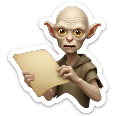 Golum qui porte une pancarte avec écrit Noob sticker