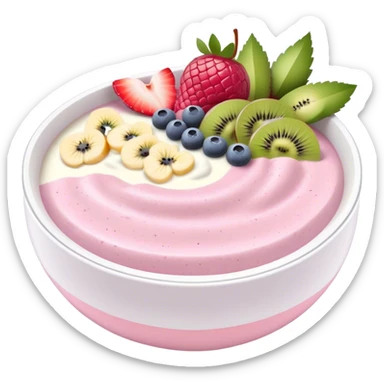 pastel pink and white smoothie bowl sticker
