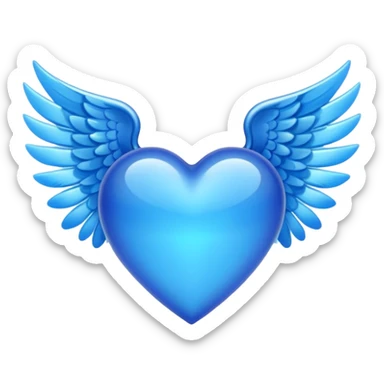blue heart with wings emoji sticker
