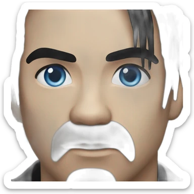 Till Lindemann with blue eyes black hair sticker