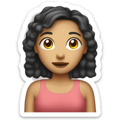 Girl with iPad laying down on bed sticker