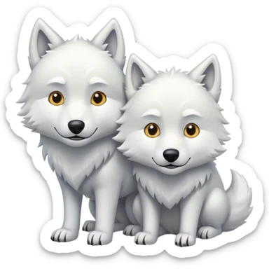deux animaux russes sous la neige sticker