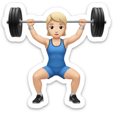 cute simple style character pushing barbell upwards sticker