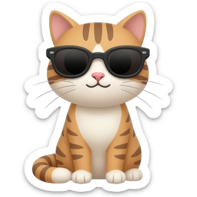 Cat wearing sunglasses sticker
