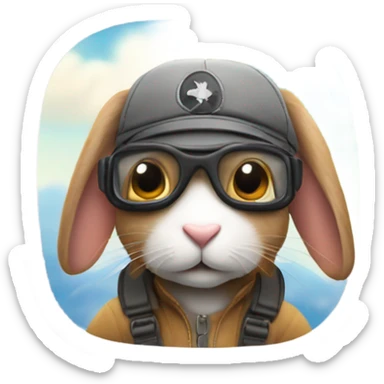 Rabit in airplane  sticker