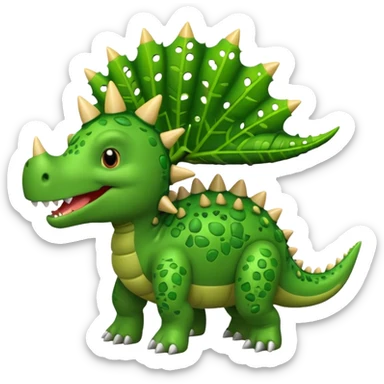 cartoon stegosaurus with music notes sticker