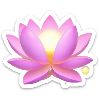 A glowing lotus flower with shimmering petals, surrounded by soft, floating orbs of light.

 sticker
