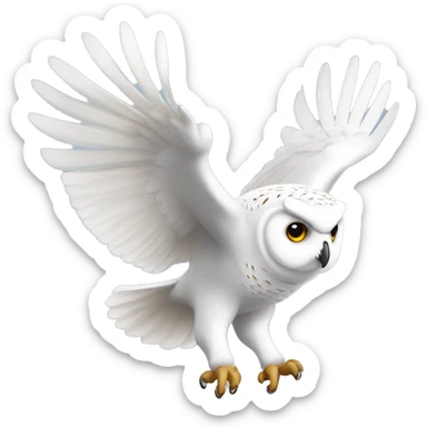 White flying elegant owl nice looking  sticker