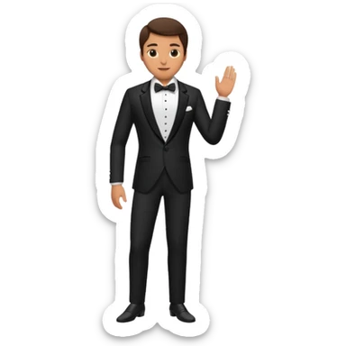 brunette groom standing on foot sticker