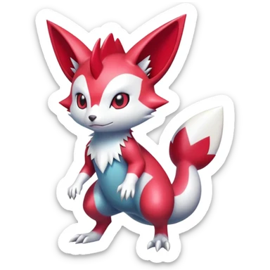 Cute Shiny Digimon-Sneasel-Zangoose-hybrid full body sticker